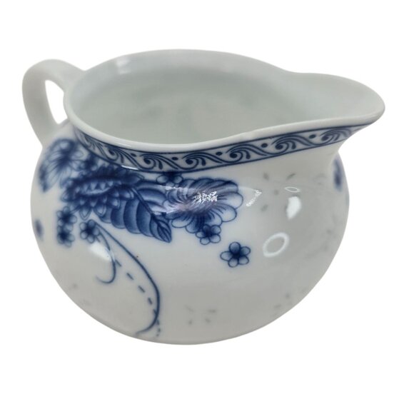 Vintage Blue & White Porcelain Oil & Vinegar Dispenser With Funnel Set JE112 - Picture 8 of 12